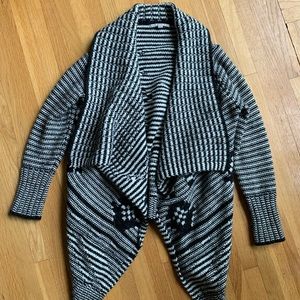 Petite Black and White Printed Cardigan XS